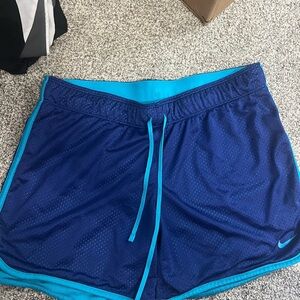 Nike Women's Athletic Shorts in Navy and Aqua